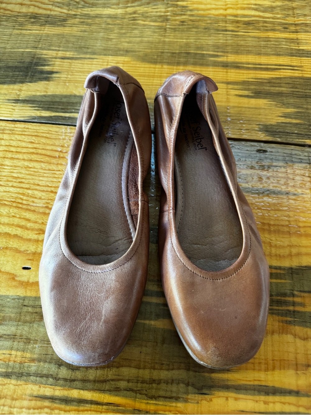 Josef Seibel Brown Leather Ballet Flats Comfort Shoes EU 39 US 8.5